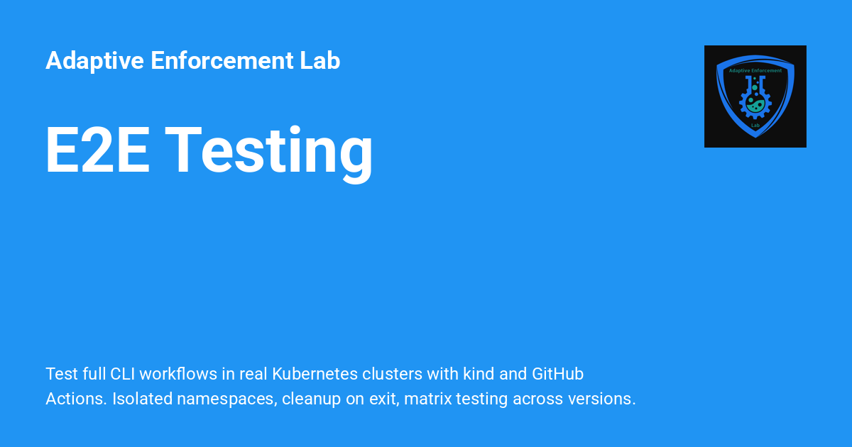 E2E Testing - Adaptive Enforcement Lab