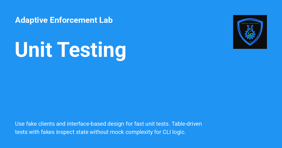 Unit Testing - Adaptive Enforcement Lab