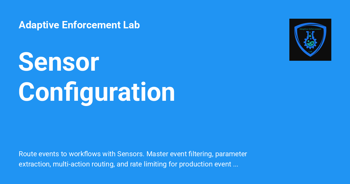 Sensor Configuration - Adaptive Enforcement Lab