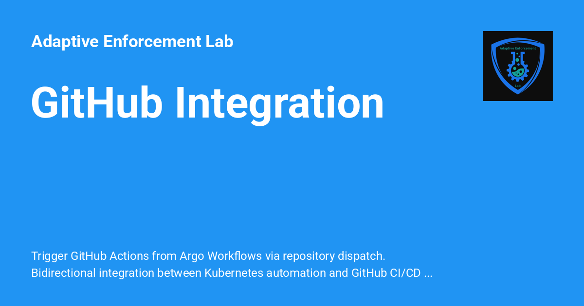 GitHub Integration - Adaptive Enforcement Lab
