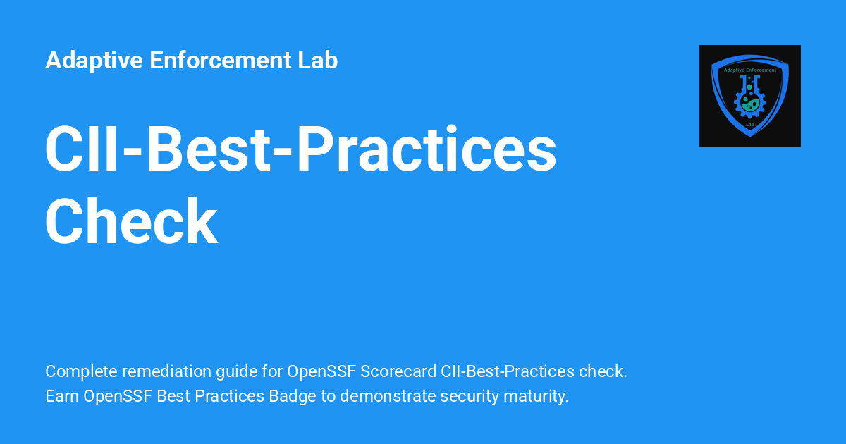 Official Cii Script CII-Best-Practices Check - Adaptive Enforcement Lab